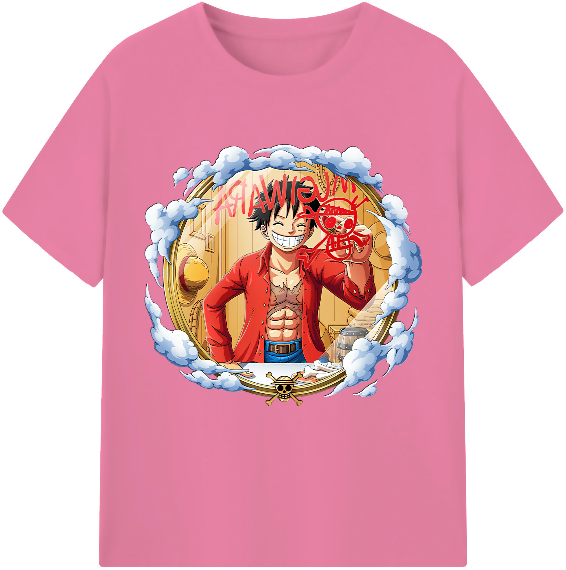 ワンピース モンキー・D・ルフィ ONE PIECE Monkey D. Luffy 綿100％半袖Tシャツ（フロントプリント）